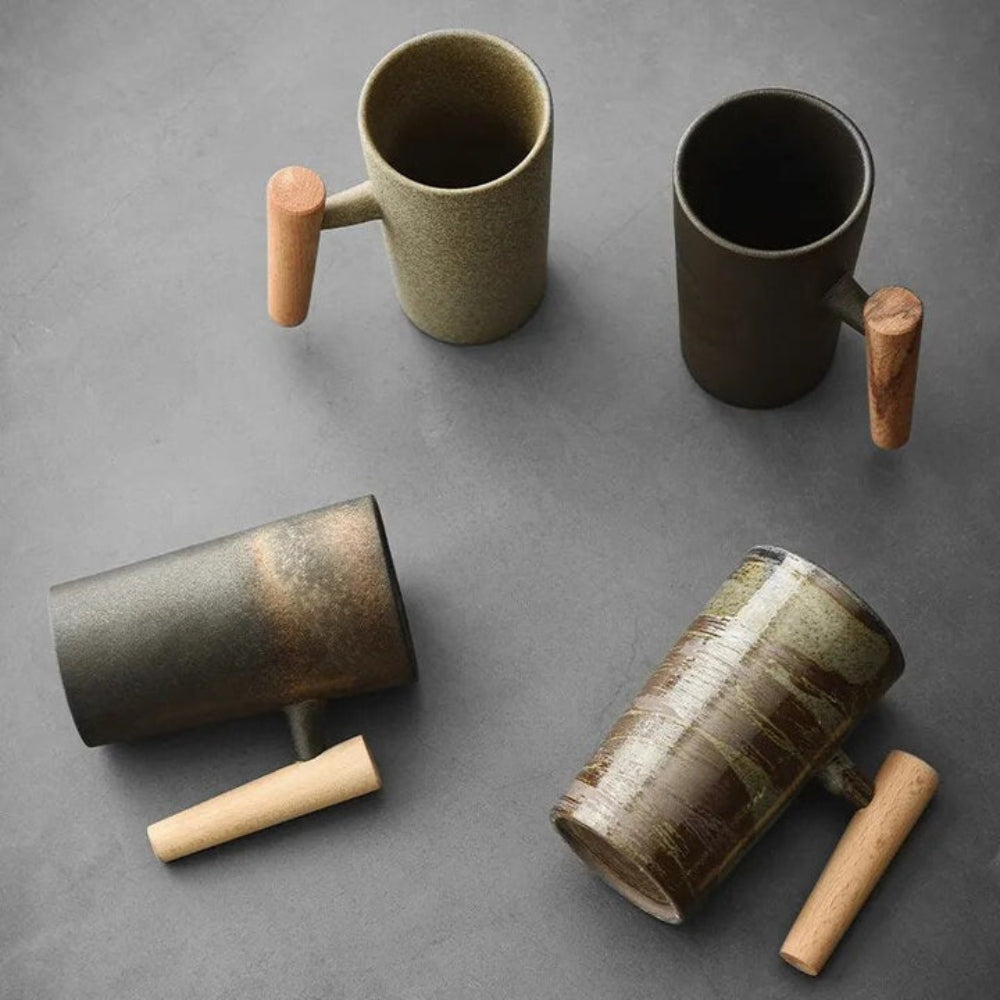 NordicSip – Minimalistische keramische mok met gebogen handvat en Scandinavisch geïnspireerd design