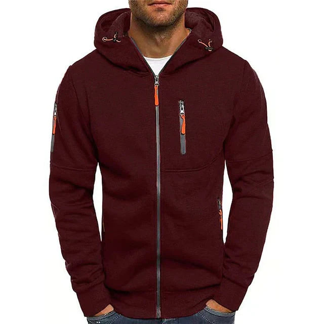 Bastian - Casual Hoodie met lange mouwen rits en zakken