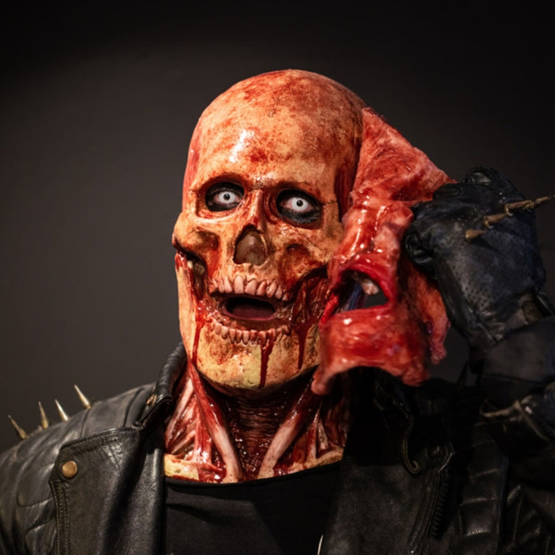 FearSkin – Dubbelgelaagde Gezichtsmasker met Afneembare Buitenschaal en Beweegbare Kaak