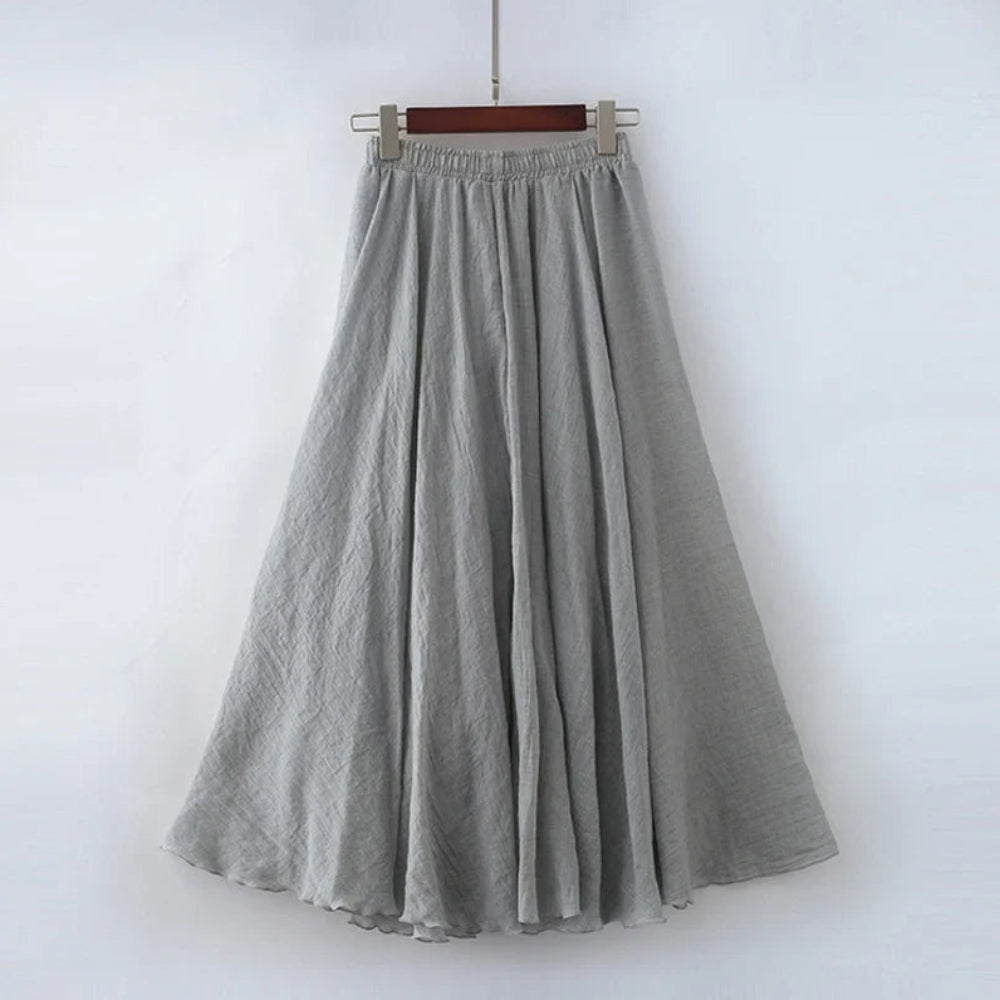 Elena – Soepelvallende maxi-rok met flatterende hoge taille en comfortabele pasvorm