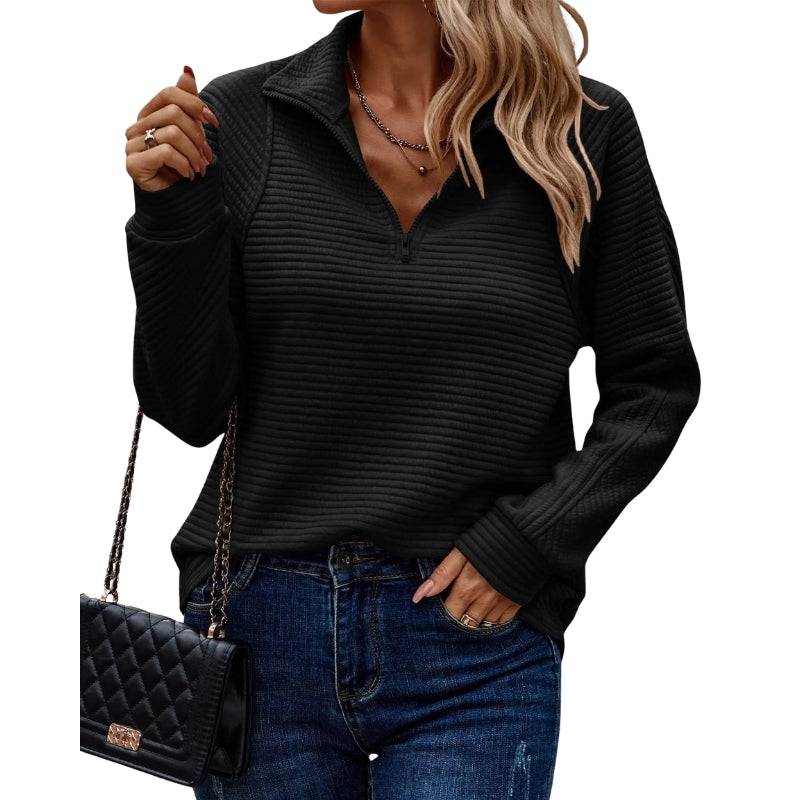 Marissa – Sweatshirt met halve rits en lange mouwen