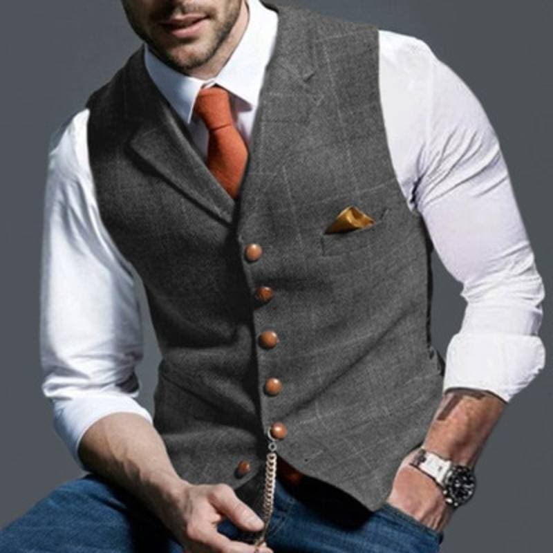 John – Slank geruit slim-fit vest