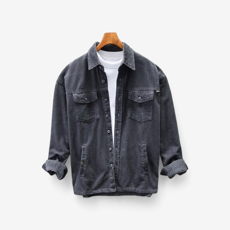 Jensen – Jas met Lange Mouwen Omgeslagen Kraag en Knoopsluiting