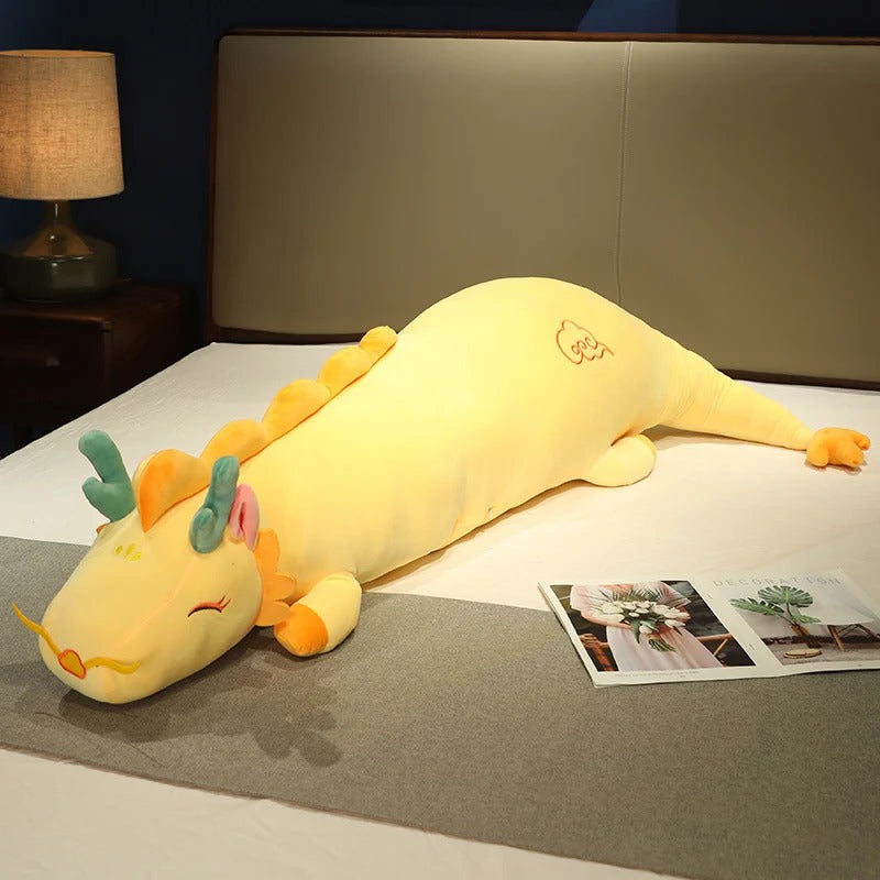 DraggoNest - Schattig drakenlichaamskussen met een volledige vorm en comfortabele knuffelondersteuning
