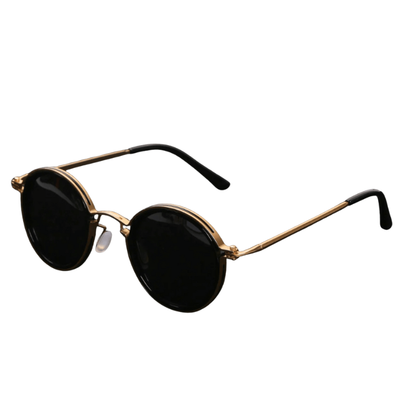 Eyevara – Retro UV400 Klassieke Ronde Zonnebril met Metalen Montuur