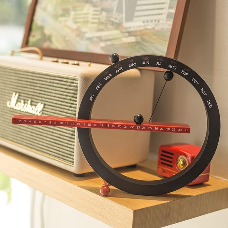SilentTime – Magnetische Perpetuele Kalender met Stille Quartz Beweging voor Woondecoratie