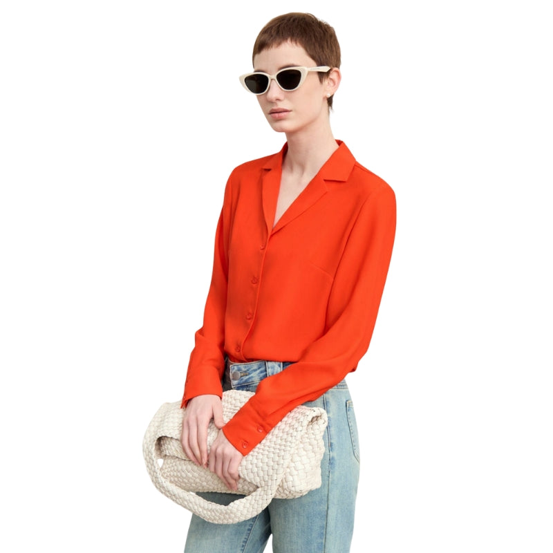 Hannah - Blouse met losse pasvorm en reverskraag