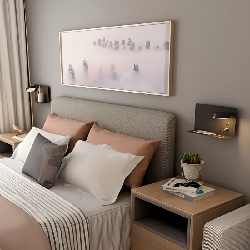 DazzleShelf – Minimalistische Oplaadbare Nachtlamp met Plank en USB Oplaadpoort