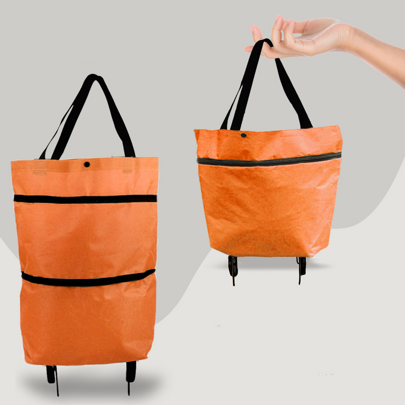 TrollyTote - Opvouwbare boodschappentrolley met omvormbare wielbasis en compacte draagstijl
