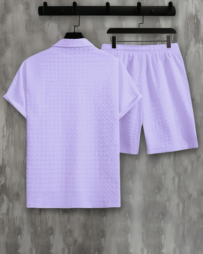 Theo – Stijlvolle tweedelige set met overhemd met korte mouwen en relaxte shorts