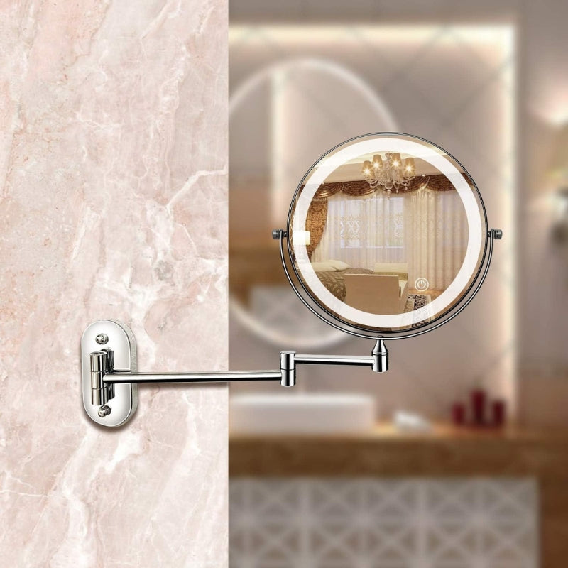 MirrorLux – Muurbevestigde LED Make up Spiegel met Verstelbare Verlichting en USB Opladen