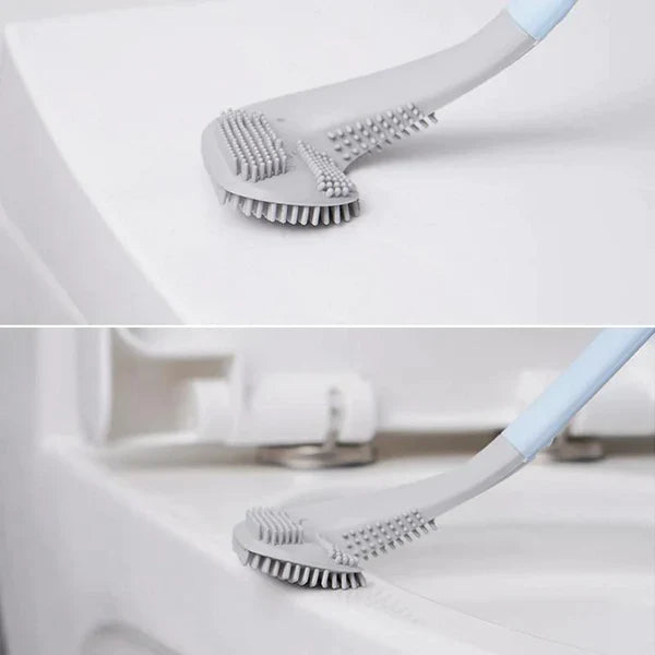 HygieneSwipe – Flexibele toiletborstel met platte kop en wandhouder voor bacterievrije reiniging