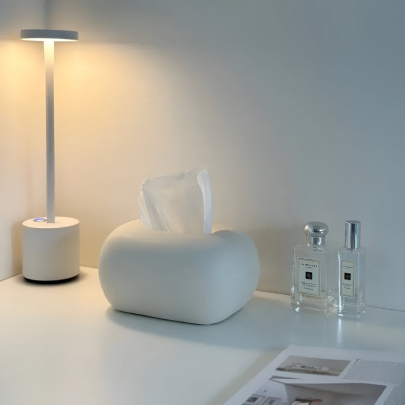 PebbleForm - Moderne tissuehouder met een dubbel gebruiksontwerp en gebogen vorm