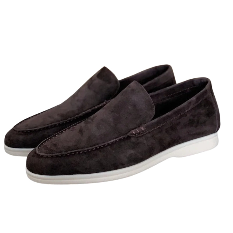 Dave – Klassieke Loafers van Runder Suède met Verfijnde Stiksels en Tijdloze Vorm