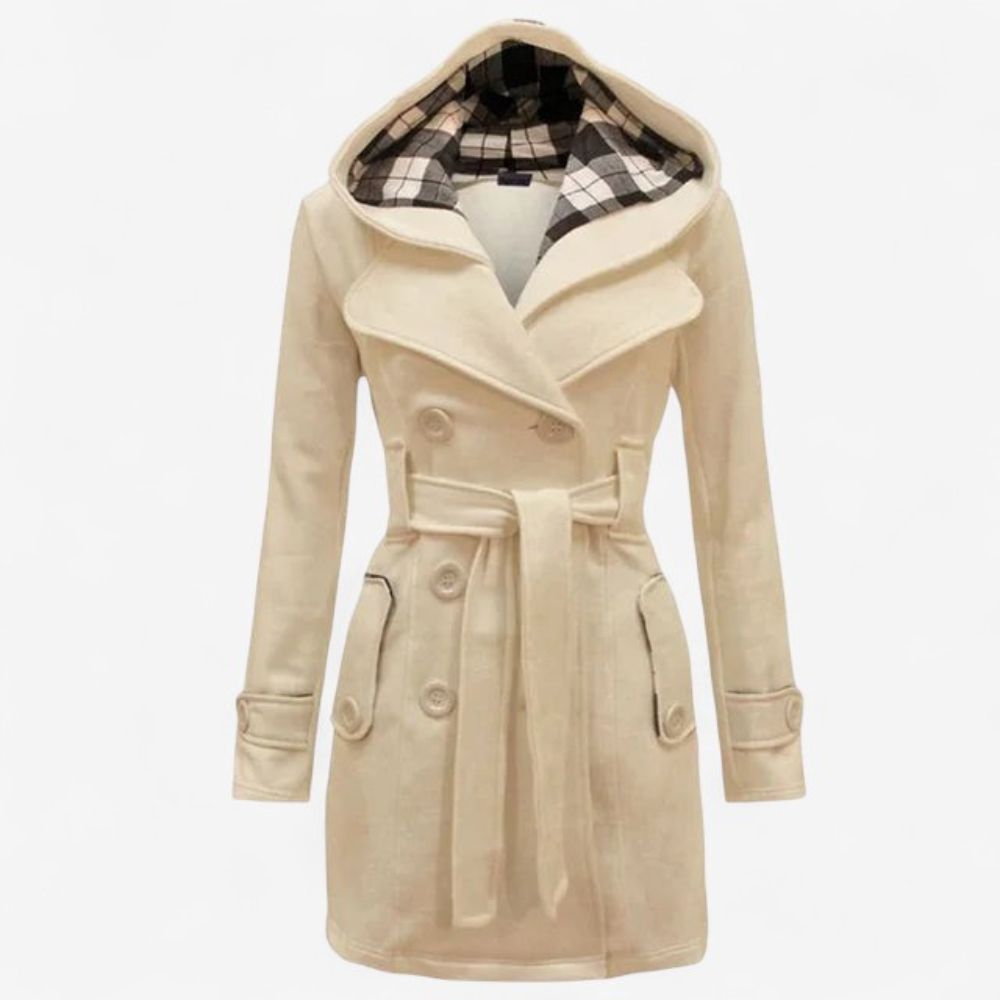 Celeste – Trenchcoat met Capuchon en Knopen aan de Voorzijde