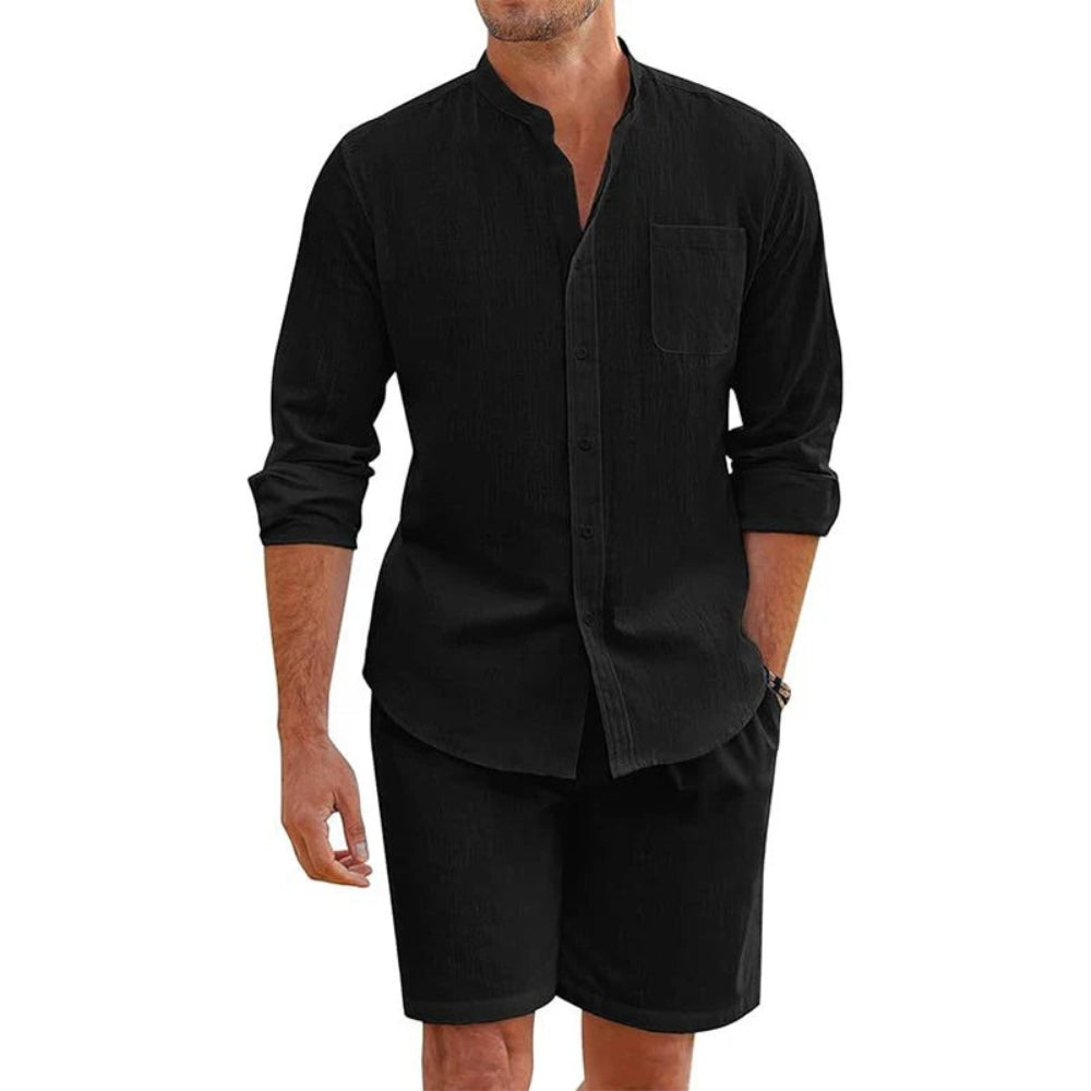 Zayn – Stijlvolle tweedelige set met shirt met lange mouwen en relaxte shorts