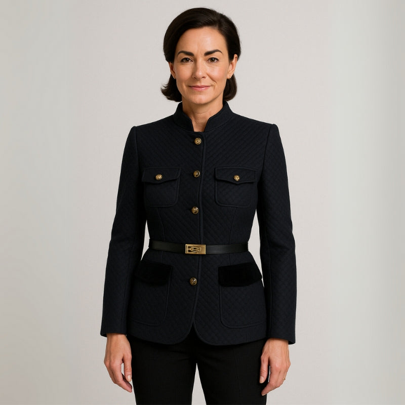 Beatrix - Blazer met Opstaande Kraag en Fluwelen Afwerking