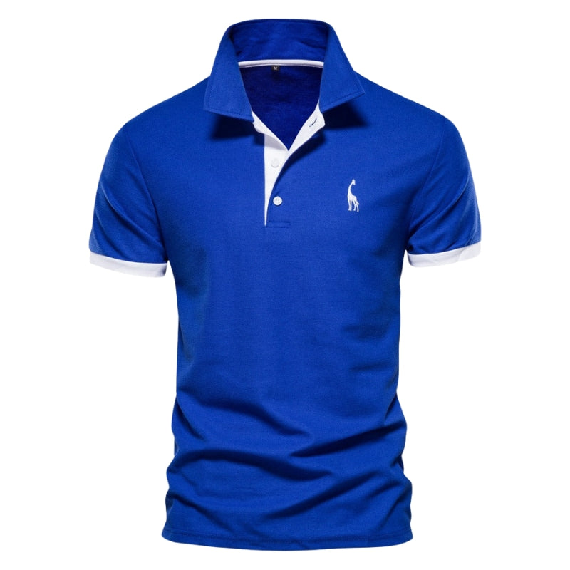 Ethan – Slanke Pasvorm Poloshirt met Knoopkraag en Korte Mouwen