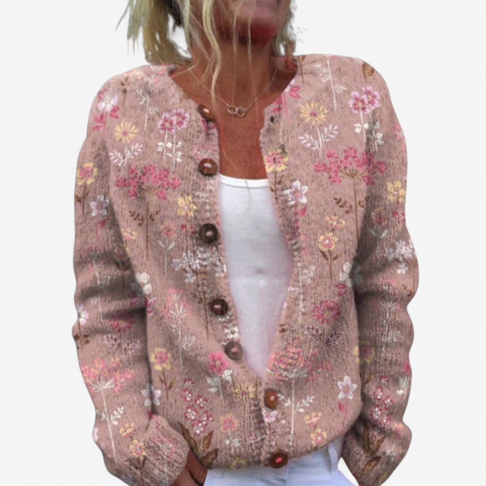 Hannah – Gebloemd Vest met Knopen