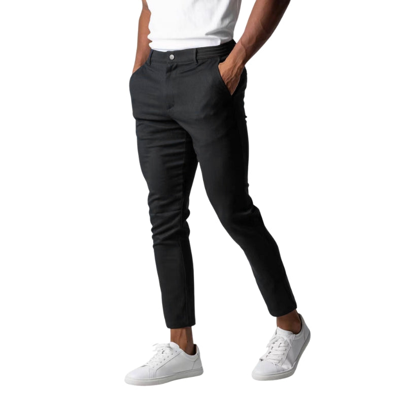 Max – Slim Fit Broeken met Elastische Tailleband en Praktische Zakken