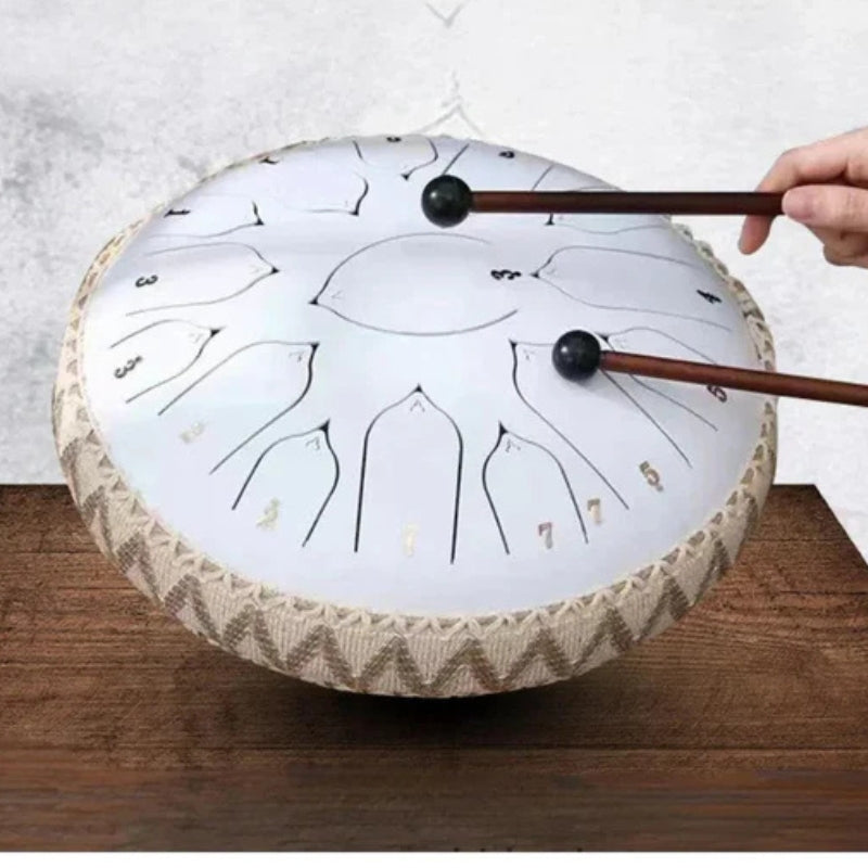 ToneEase – Stalen Hand Pan Trommelset met Drumstokken, Vingerplectrums en Decoratieve Stickers