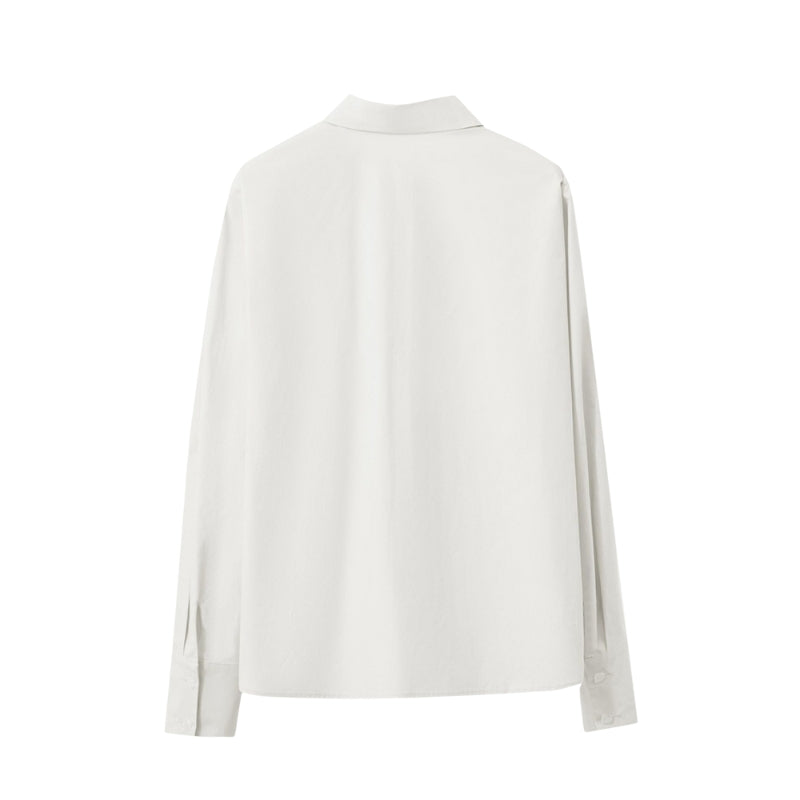 Chloe - Blouse met lange mouwen pareldetail en verborgen knopen