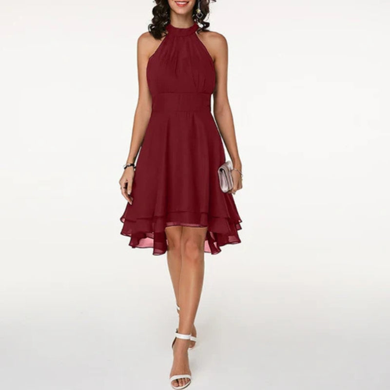 Julia – Elegante zwierige jurk met halterhalslijn en comfortabele pasvorm