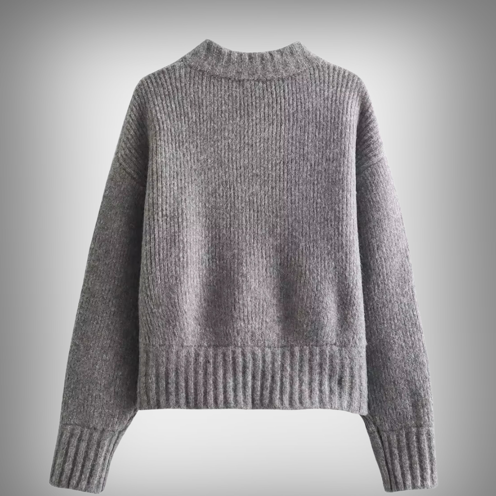 Rosa - Elegant vest met ronde hals en ritssluiting