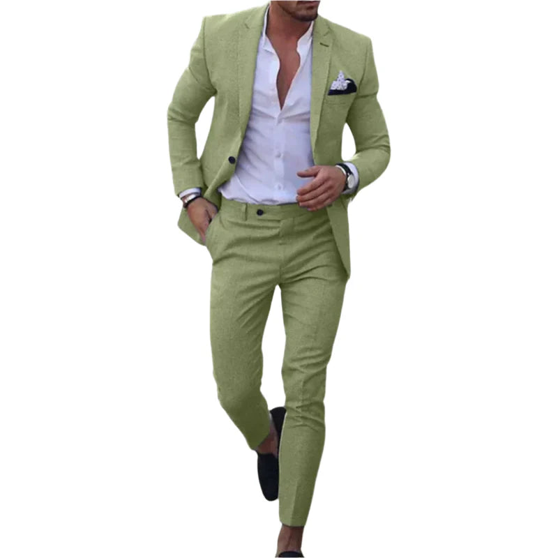 Adrian – Tweedelig Herenpak met Wijde Pijpen en Slim-Fit Blazer