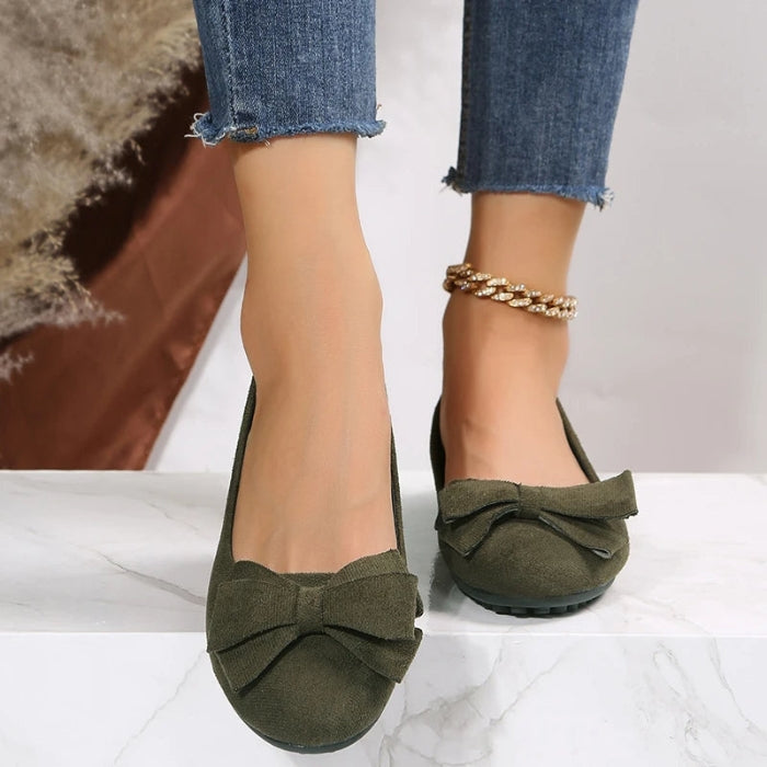 Hannah - Moderne Flats met Ronde Teen en Strikdetail