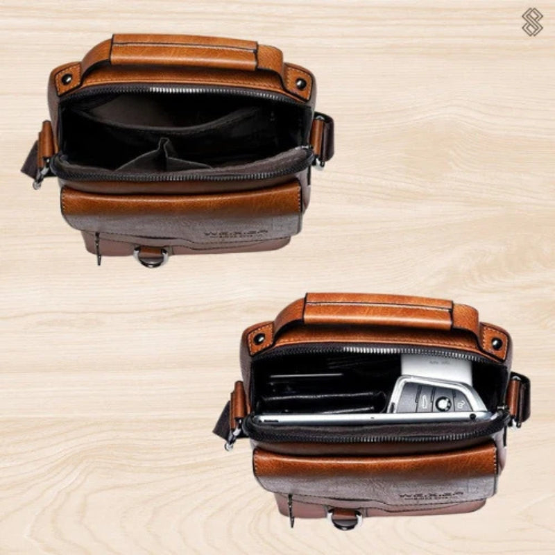 CarryEase - Stijlvolle Multi Pocket Schoudertas met Verstelbare Riem en Rits
