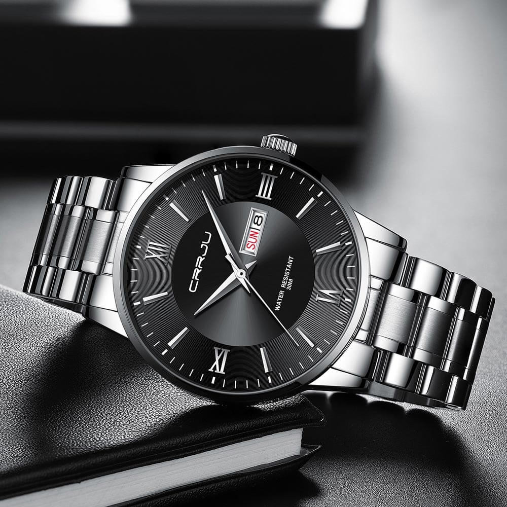 Ethan – Strak horloge met meerdere wijzerplaten, sportieve wijzerplaat en gepolijste verstelbare band