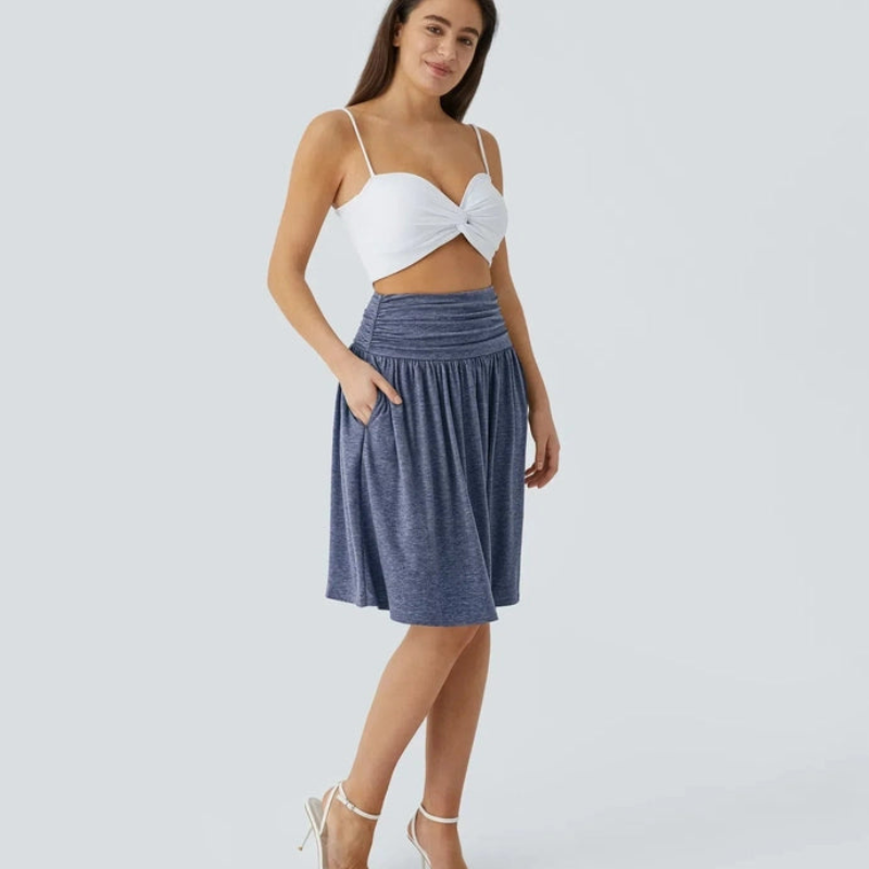 Victoria – Hoge taille korte rok met ruches en zakken