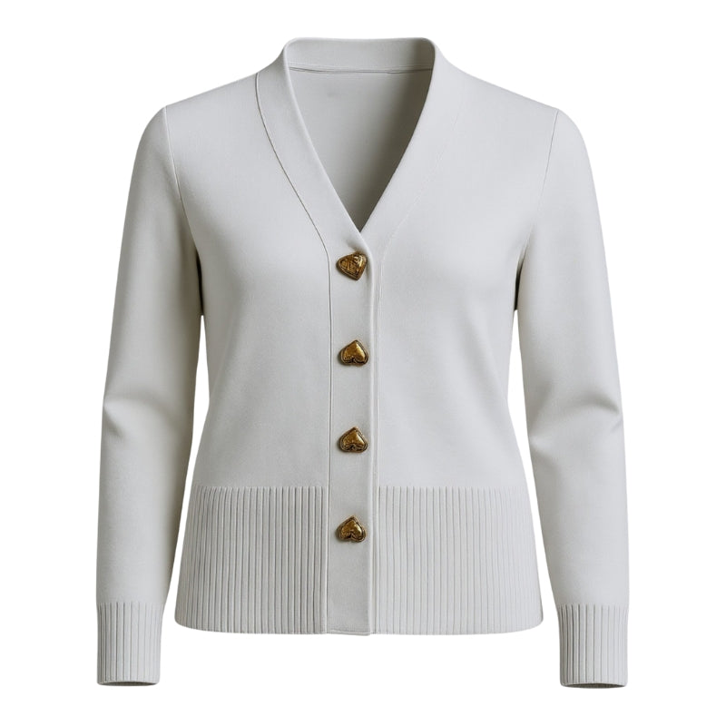 Riley – Cardigan met V hals en decoratieve knoopdetails