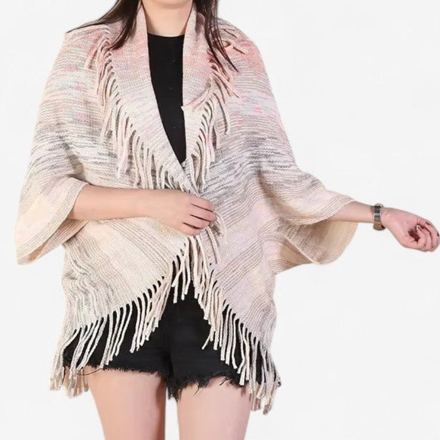 Maya - Cardigan Cape Sjaal met Kwastjes Ontwerp