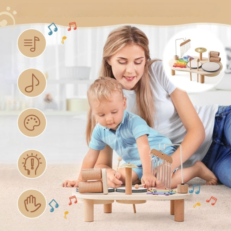 SoundPlay - Peutermuziektafel met xylofoon drums en cimbalen in één speelgoed