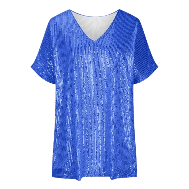 Junia – Modern T shirt met korte mouwen en v hals