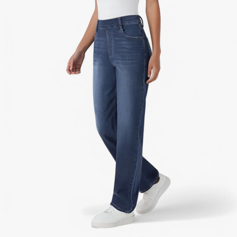 Eva - Elegante broek Met hoge taille en geplooide voorkant