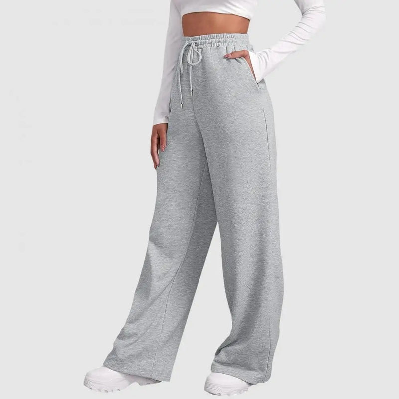 Maria - Comfortabele Sweatbroek met Brede Benen, Elastische Tailleband en Zakken