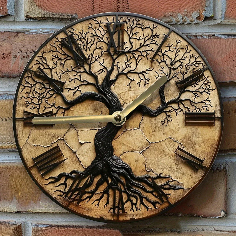 NatureTick - Handgemaakte houten klok met tijdloos boommotief