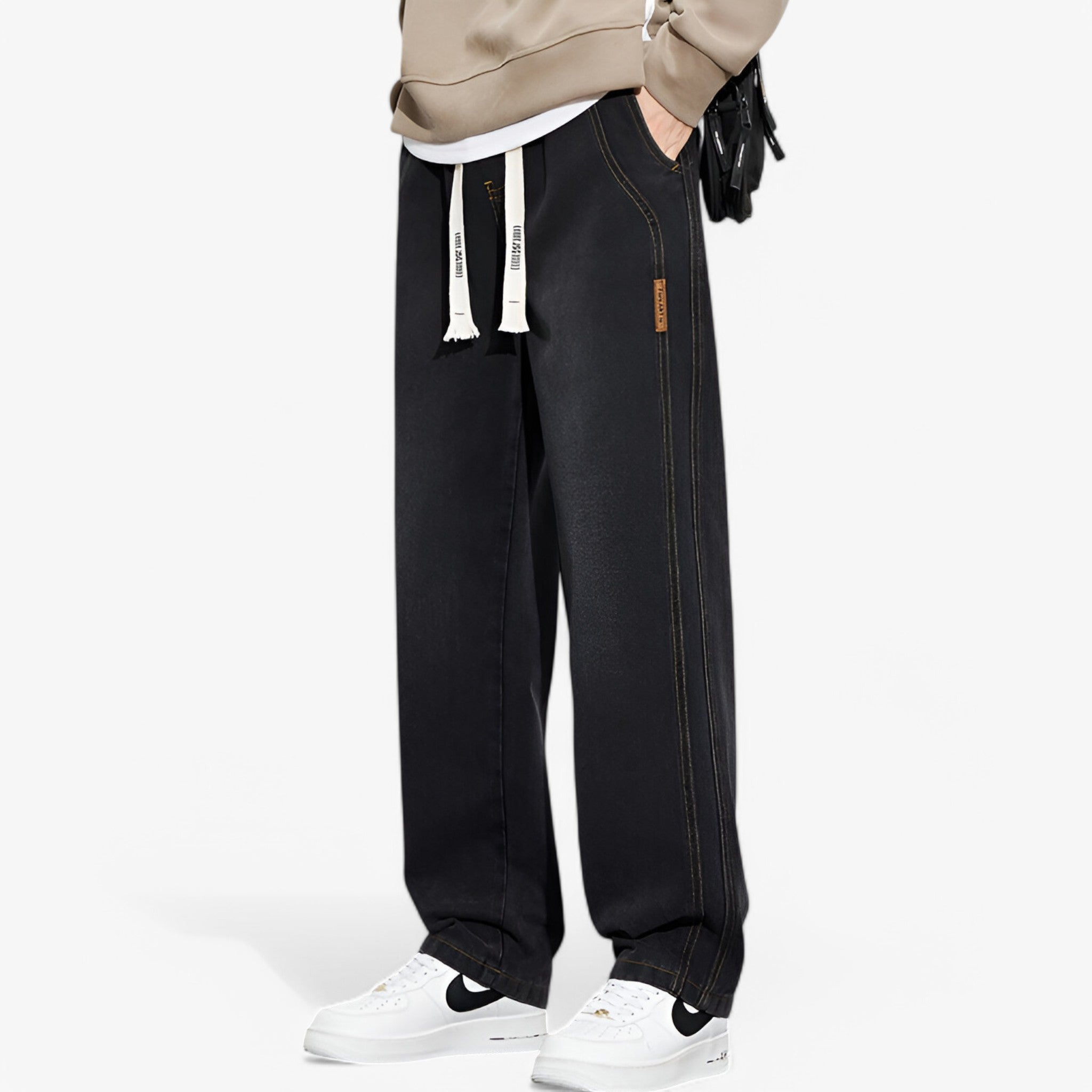 Jake – Relaxte wijde broek met functionele zakken en comfortabele tailleband
