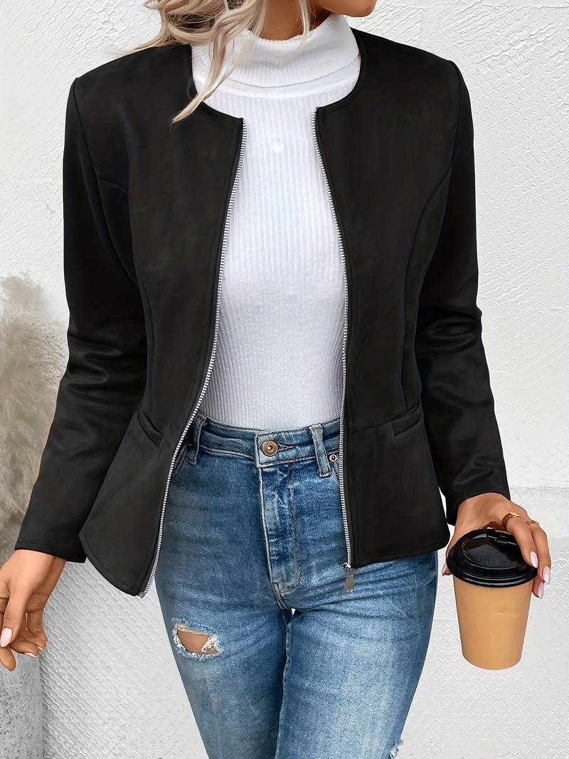 Noah – Modern jack met rits, lange mouwen en stijlvolle look