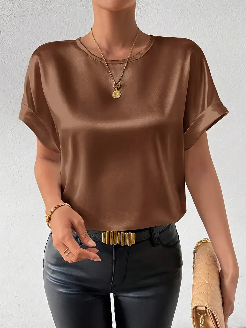Norma - Elegant T-shirt met korte mouwen en ronde streep