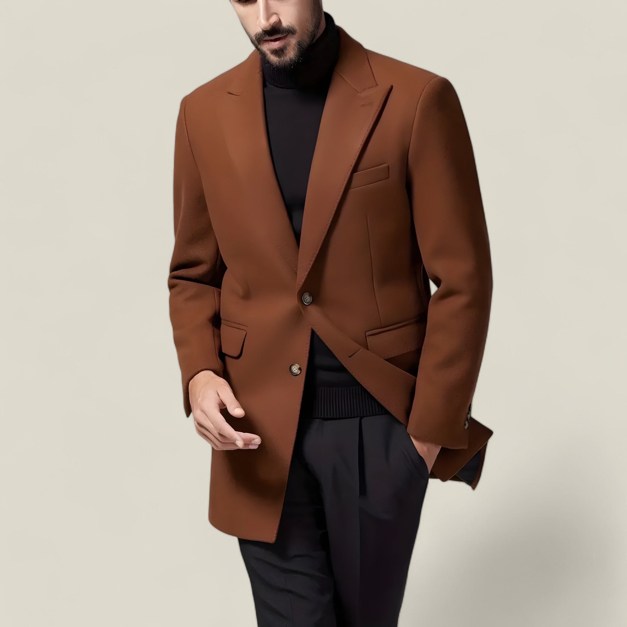 Oliver - Klassieke Britse halflange jas met knoopdetails voor tijdloze elegantie