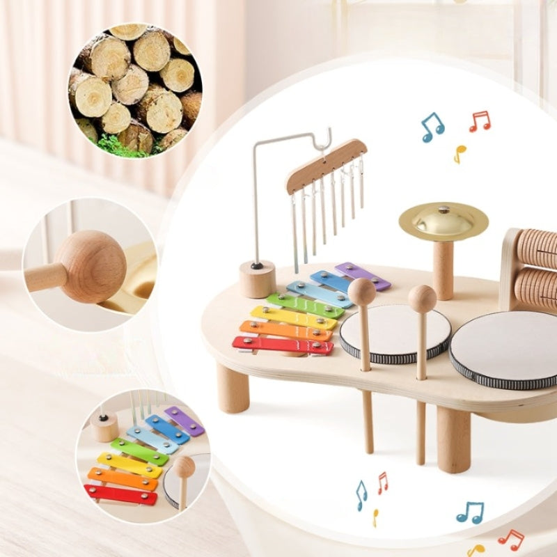 SoundPlay - Peutermuziektafel met xylofoon drums en cimbalen in één speelgoed