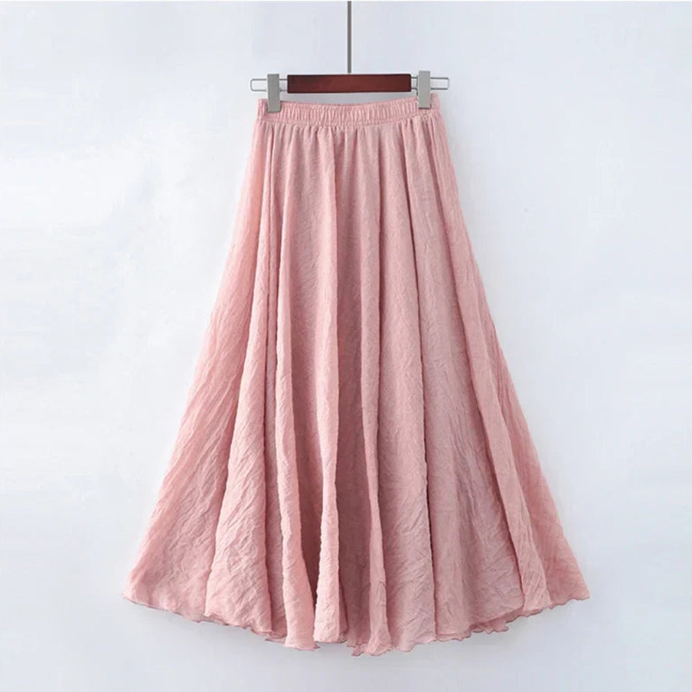 Elena – Soepelvallende maxi-rok met flatterende hoge taille en comfortabele pasvorm