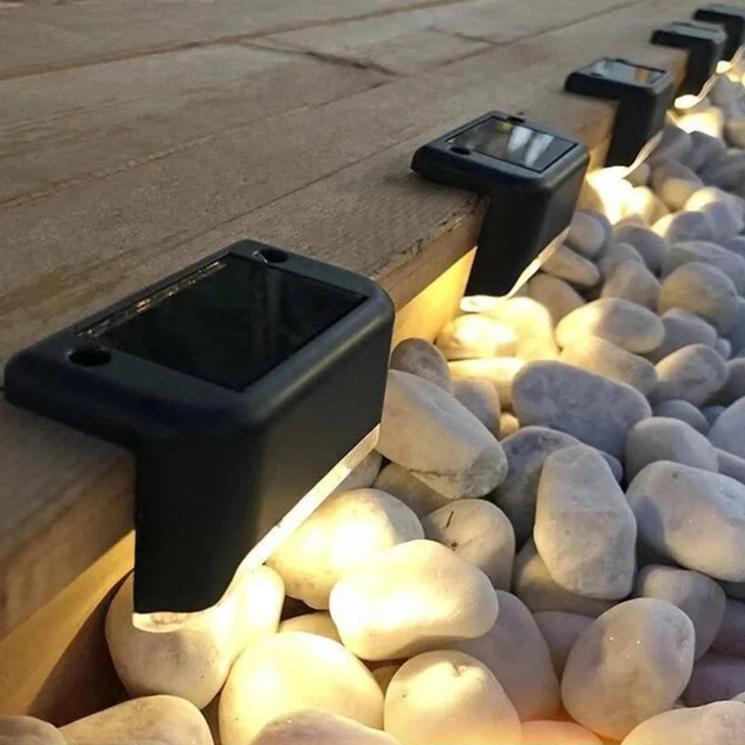 LumiStep – Op zonne-energie werkende trapverlichting voor veiligheid en stijl buitenshuis 1+1 Gratis