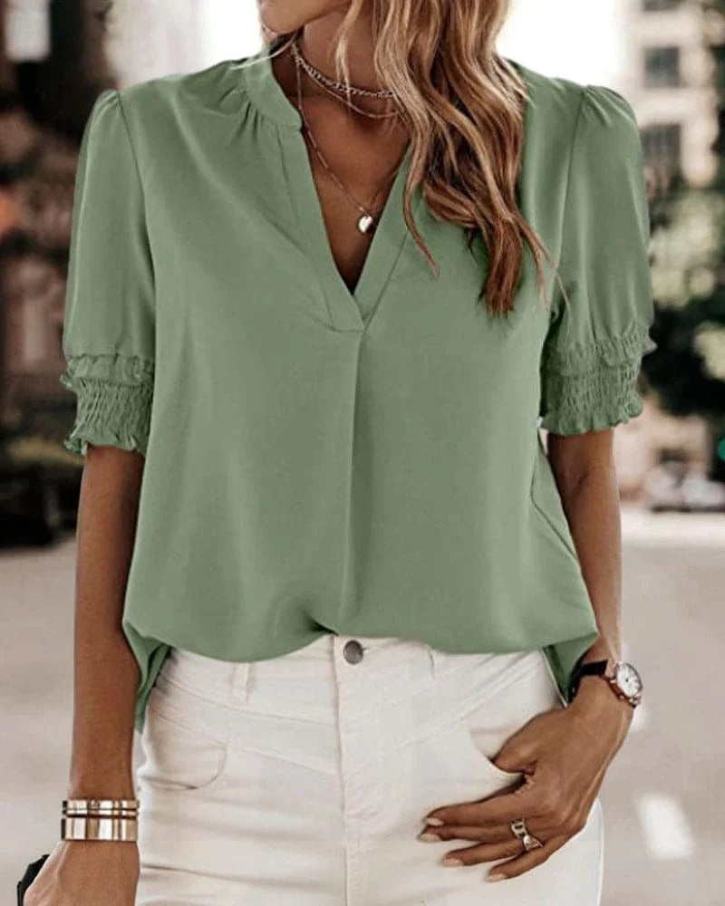 Chloe - Stijlvolle blouse met gerimpelde mouwen