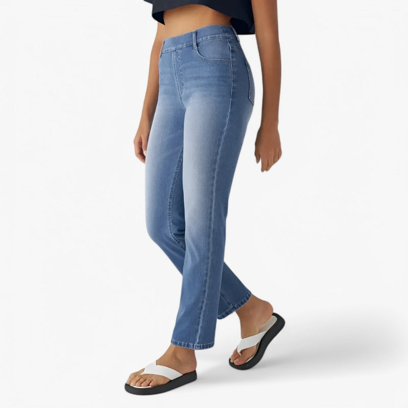 Eva - Elegante broek Met hoge taille en geplooide voorkant
