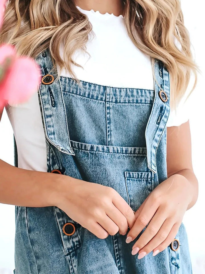 Leina - Stijlvolle losse jumpsuit met verstelbare bandjes en trendy accenten